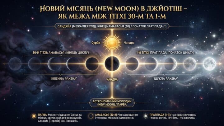 ««« НовоЛуние Новый Месяц New Moon – Титхи-Амавасйа | 1-й Титхи – Пратипада в Джйотиш »»»